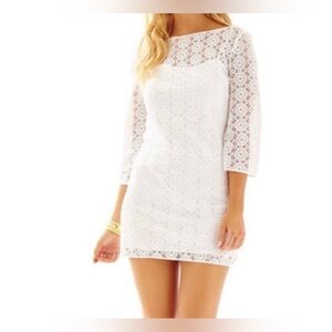 Lilly Pulitzer Wavey Knit Lace Lace Topanga Cameo White, Size S